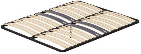 i-flair Brion Lattenrost 140x200 cm, Stabiler Metallrahmen mit Federholzleisten, 2 Liegeflächen, verstärkte Mittelzone mit extra Breiten Leisten, bis 300 kg belastbar