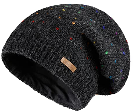 alpengoa McRon Damen Gefütterte Beanie Wintermütze Lizzy Regenbogen Anthrazit 2 95R