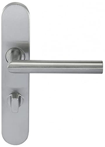 Paire de Poignées de porte KLOSE besser Inox 304 sur Plaque Noémie vif - Condamnation sans voyant