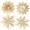 com-four® 4X Strohsterne im Mix-Set - Stroh-Anhänger für den Weihnachtsbaum - natürlicher Christbaum-Behang - Weihnachtsdekoration - 18 cm