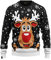 JAP Rudolf das Rentier Schwarz - Lustiger Hässlicher Weihnachtspullover Für Damen und Herren Ugly Christmas Sweater - S