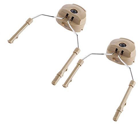 Wolfgo Helmschiene Adapter-2pcs Suspension Headset Unterstützung für Peltor Comtac (Tan)