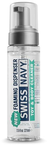 SWISS NAVY Toy and Body Foaming Cleaner, 7oz | Toy and body cleaner with tea tree and lavender oils; removes lubricant residue
