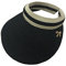 ACVIP Damen Stroh Sommerhut Sonnenschild Visor Reise Strandhut(Schwarz)
