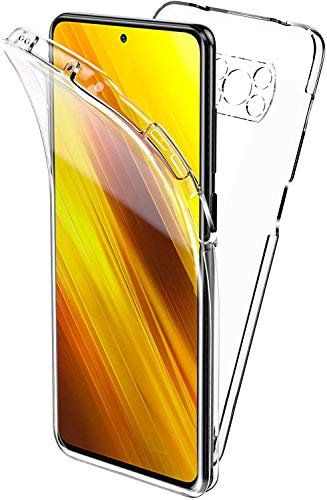 Max Power Digital Coque pour Xiaomi Poco X3 NFC/Poco X3 Pro Silicone Transparent Housse Antichoc Double Face 360 Degrés Etui Arrière et Avant - Protection Complète de Votre Téléphone Portable