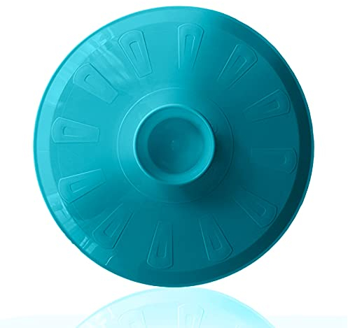 Tapa volteatortillas 26cm, tapa para sartén y para voltear tortilla de patatas, giratortillas de plástico para microondas, frigorífico, LIBRE DE BPA, tapa girar tortilla (25,5, Azul)