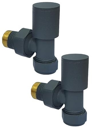 Manissa Válvulas angulares para toallero y radiador de 15 mm, color antracita