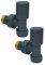 Manissa Válvulas angulares para toallero y radiador de 15 mm, color antracita