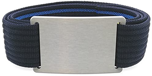 cleverbelt Gürtelset 'Silver Lake' (XXL, Silber/Blau), Aluminium - millimetergenaue Passform - extrem bequem - Made in Germany