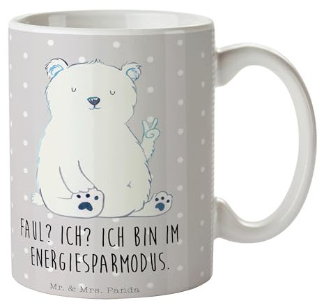 Mr. & Mrs. Panda Tasse Eisbär Faul - Geschenk, Teddybär, Kaffeebecher, Keramiktasse, Teetasse, Kaffeetassen, Teddy, Designer Tasse, Geschenk Tasse,