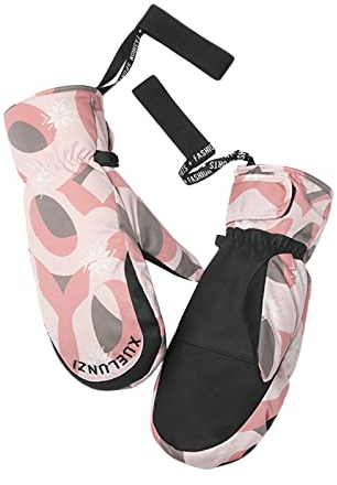 Dick Fleecehandschuhe Damen Skihandschuhe Frauen Winterhandschuhe Fausthandschuhe Wasserdichte Winter Warme Kälteschutz Handschuhe Winddichte Bequem Kälteschutz