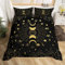 Sonne und Mond Betten Set Bohemien Mandala Bettwäsche Set 135x200cm für Jungen Mädchen Kinder Konstellation Tierkreis Bettbezug Set Golden Schwarz Galaxis Sterne Nebula Zimmerdekoration 2St