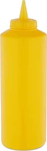 Catergold Plastic Squeezable Sauce Dispenser Coloured Squeeze Bottle 1000ml (Yellow)