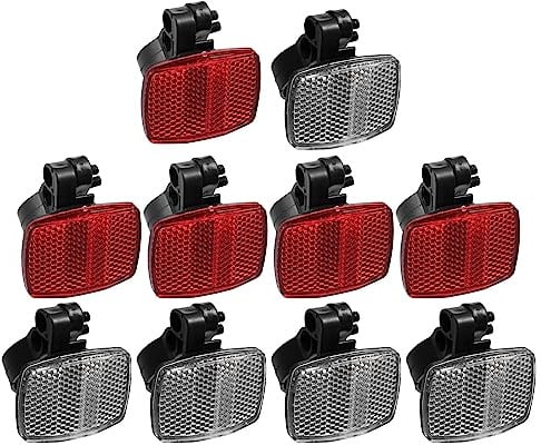 X AUTOHAUX Bicycle Reflector Kit Front Rear Safety Warning 10 Pcs Plastic