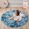 Shaggy Hochflor Teppich Rund für Kinderzimmer Wohnzimmer Schlafzimmer Langflor Teppich Hochwertig Hohe Pflegeleicht Fadendichte Wasser flauschiger kinderteppich Bodenmatte Mädchen( (Blau, 183cm)