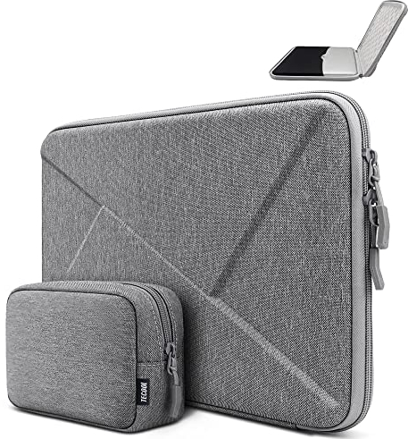 TECOOL Laptophülle 13 Zoll Tasche, Superstarke Stoßfest MacBook Air Tasche für MacBook Air 13.6 M3 M2 M1 2024 2022 2020-2018, MacBook Pro Tasche 13 Zoll M2 M1 2024-2016, Surface Pro 9-X, XPS 13-Grau