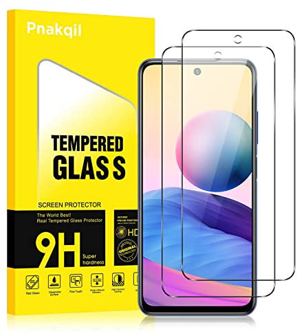 Pnakqil 2 Piezas Cristal Templado para Xiaomi Poco M3 Pro/Redmi Note 10 5G, 0,33 mm Ultrafina Protector Pantalla de Vidrio Película para Redmi Note 10 5G, Dureza 9H HD Protector [Sin Burbujas][6.5]