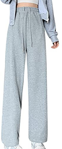 Haremshose Für Damen Arbeitshose Damen Freizeithose Oversize-Hose Damen Jogginghose Sport Joggerhose Lounge Straight Leg Hose Mit Taschen Regular Normales Joggerhose Normaler Hellgrauer Plüsch M