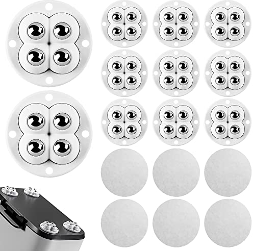 20 Stück Möbelrollen Klein, 360 Grad Kugelrollen, 4 Rollen Perlen für Möbel klein, Kleine Kugelrollen für Mini Rollen für Küchengeräte, für Aufbewahrungsschränke, Eitelkeit Schränke, Regale