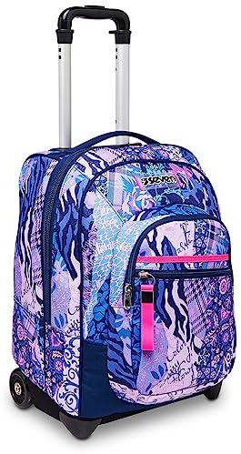 Seven TROLLEY, 2 in 1, Schulranzen mit Rollen, Rucksack mit Trolleyfunktion für Kinder, ab 1; Klasse, für Schule, Reisen, Mädchen&Jungen, violett, DOTCATTY