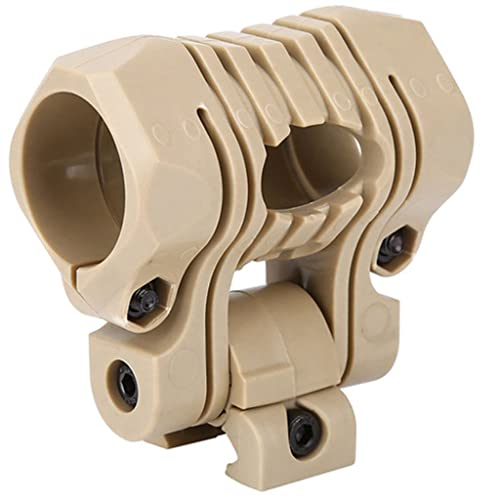 TS TAC-SKY Soporte Linterna Casco TáCtico, Soporte Linterna de LiberacióN RáPida de Airsoft, Soporte de Linterna PortáTil para Suministros de Equipos de Caza (Color : Khaki)