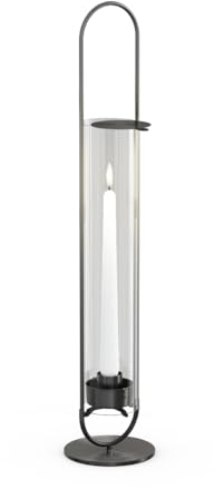 höfats - OVAL Candle 55 schwarz - Windlicht zum Aufstellen oder Hängen - Kerzenständer aus Edelstahl und Glas - Kerzenhalter für Stabkerzen bis 25 cm - leichte Reinigung - Höhe 55 cm