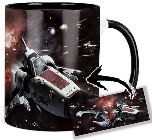 Battlestar Galactica Viper ACR Cylon Tasse Innen & Henkel Schwarz Keramikbecher Mug