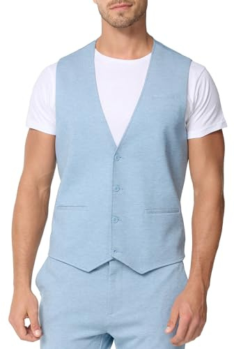 JEFF Herren JFEzra Weste Anzugweste elegante Herrenweste mit Viskose-Anteil | Klassische Anzugweste mit weichem Materialmix und zeitlosem Design, Stoffweste, Businessweste, Sakkoweste, Weste für Männer
