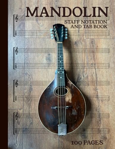 Mandolin Staff Notation and Tab Book, 100 pages