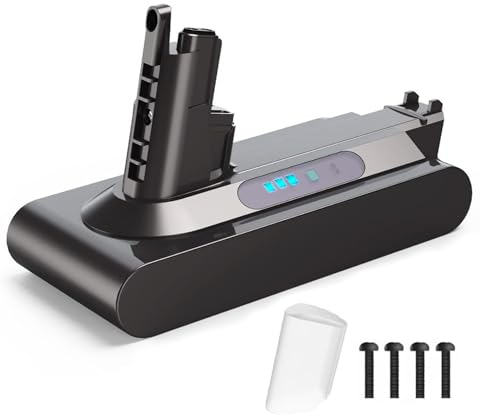 6,000mAh Batteria Dyson V10, YABER Batteria per Dyson V10 SV12 Cyclone Animal Absolute Motorhead Fluffy Total Clean Aspirapolvere