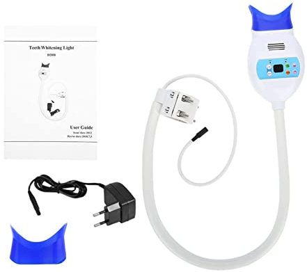 NSXAYIWE Zahnaufhellungsgerät, Zahnaufhellungs-Bleaching-Licht, Gaspedal Mit 6 LED-Röhren, Zahnaufhellungslicht Mit Zeitanzeige(EU)