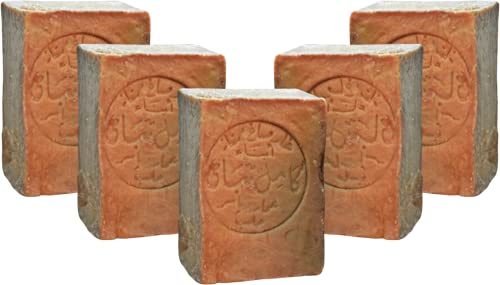 5x Aleppo Seife 70% Olivenöl & 30% Lorbeeröl - 6 Jahre Gereift - Naturseife, Gesichtsseife & Körperseife - Vegan, Palmölfrei, Ohne Künstliche Duftstoffe