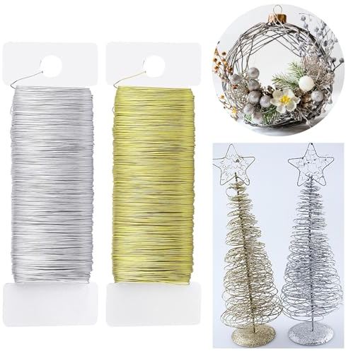 KARELLS Alambre Bisuteria, Alambre para bisutería y Manualidades, 4 Rollos Alambre Manualidades, Alambre para Cuentas, para Joyería, Escultura de DIY, Modelado y Manualidades(0.35mm)