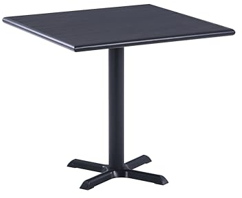 Mingone Gartentisch Campingtisch Esstisch Tisch Schwarz Balkontisch 60x60 aus Kunststoff Holz und Metaillbeine Wetterfest für Garten Terrasse