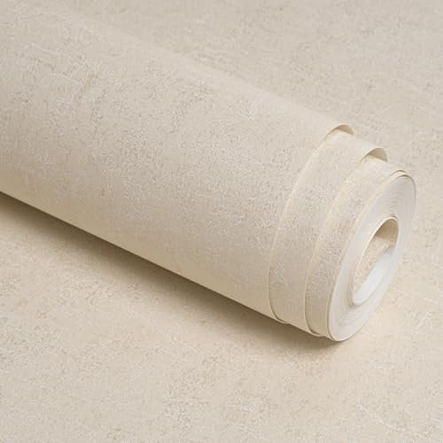 Trafagala Cream Gold Concrete Cracks Wallpaper - Retro Charcoal Striped Textured Wallpaper with Subtle Metallic Sheen for Bedroom, Adults, Living Room, Hallway, Front Room