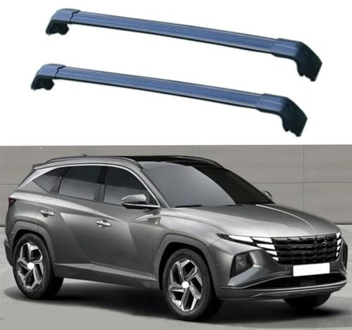 GCTRICL 2 Stück Aluminium Dachträger Relingträger für Hyundai Tucson L NX4 SUV 2020-2024,Dachgepäckträger- Alu Relingträger,für Fahrradträger, Dachboxen Oder Als Skihalter,A