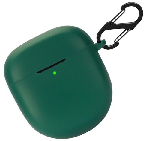 Silikon Hülle für Bose QuietComfort Earbuds II Tasche, Stoßfeste Schutzhülle und Haut Protective Case Cover für Bose QuietComfort Earbuds 2 with Keychain (DarkGreen)
