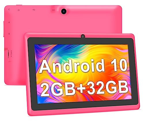 Haehne Tablet 7 Pulgadas, Android Tableta, 2G RAM 32GB ROM, Cámaras Duales, WiFi, Bluetooth,Rosa