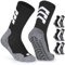 CLOSEMATE 3 Paar Fußball Socken Herren Grip Football Socks Anti-Rutsch Fußballsocken Sportsocken Für Basketball Laufen Pilates Yoga 43-46 Schwarz-Grau L