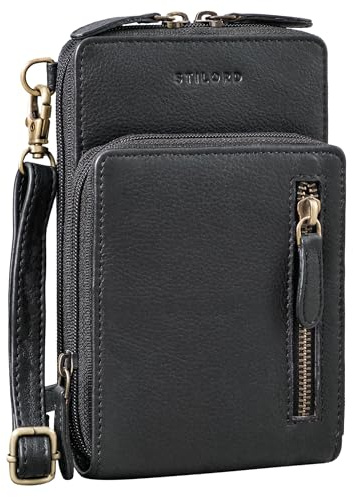 STILORD Payton Porta Cellulare Tracolla in Pelle Portacellulare da Collo Donna e Uomo Borsetta Porta Cellulare da Collo Borsa Donna Pelle borsa tracolla Colore:nero