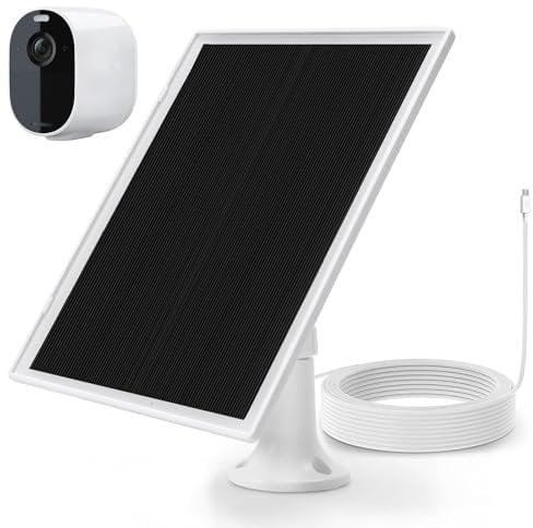 Arlo Solar Panel Charger Compatible with Arlo Essential Spotlight/XL Spotlight Camera, 5V 6W Continuously Charging, 9.8ft Cable, Weatherproof (1Pack)