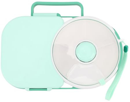 Yunir Drehbarer Snackbehälter für Kinder, 2-in-1-Lunchbehälter, Wiederverwendbarer Snackbehälter mit 5-Fach-Spender und Deckel, Snackbox mit Feuchtigkeitsbeständigem Dichtungsdesign