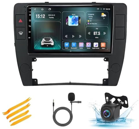 Android 13 Radio Coche 2 DIN 9 Pulgadas HD Pantalla Táctil para VW Passat B5 2000-2005 con Bluetooth GPS Navi WiFi FM Radio Carplay Inalámbrico/Android Auto Control del Volante(NF-1(1G+32G))