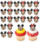 DecoPac Disney's Mickey Mouse and Minnie Mouse Rings, 24 Classic Disney Cupcake Decorations, Cake Toppers For Birthday, Parties, Celebrations - 24 Pack