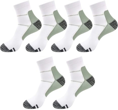 Zssxysm 3 Paires Chaussettes de Contention pour Homme Femme, Chaussettes de Compression de Running, Bas De Contention Sport Chaussettes De Compression Pour Avion Voyage Ski Handball (Gris)