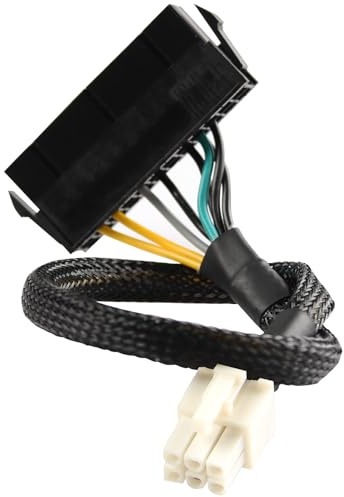 GBAuto 24 Pin to 6 Pin ATX PSU Power Adapter Cable for Dell Motherboard with 6 Pin Port for DELL 3650 3040 7040, 13.3-inch(34CM)