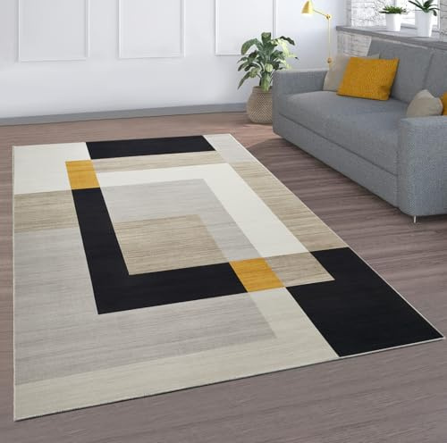 MOONLIGHT20015 Rugs Living Room Large 200x290 cm – Geometric Style Area Rugs for Bedroom – Non Slip Modern Printed Carpet For Lounge Dining Room, Milo