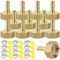 Filettatura Tubo Connettore, 12 Pezzi 8 mm Barb x 3/4 Femmina Connettori per Tubi in Ottone, Raccordo Portagomma Adattatore con Fascetta per Acqua, Gas, Aria