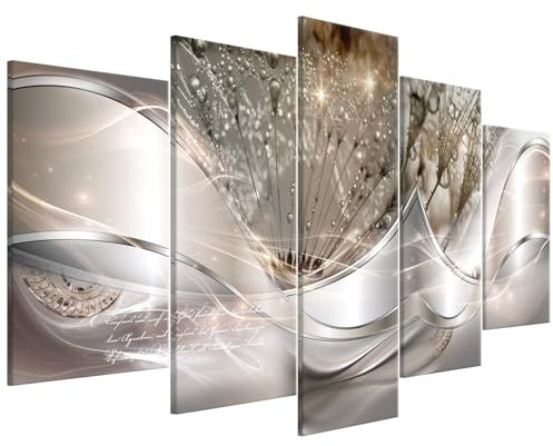 cfpqv Home Art Decor 5er-Set, abstrakte Blumen-Wandkunst, Leinwand, Wanddekoration, Gemälde ohne Rahmen, für Wohnzimmer-Dekoration, Heizstrahler Wickeltisch Decke (Yellow, B)