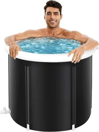 Faltbare Badewanne Badeeimer, zusammenklappbar, for Erwachsene, tragbare Badewanne, im Freien, aufblasbares Eisbad, Faltbare Badewanne